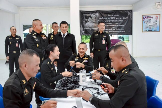 มณฑลทหารบกที่ 210 ร่วมกับ สถาบันพัฒนาฝีมือแรงงาน 41 นครพนม จัดทำโบเพื่อแสดงความ